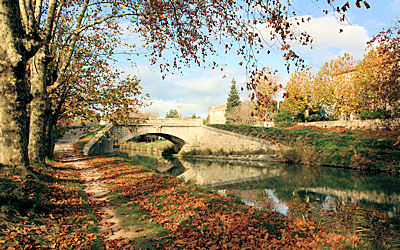 L'automne au pont de la Croisade, à la limite ouest de l'Hérault